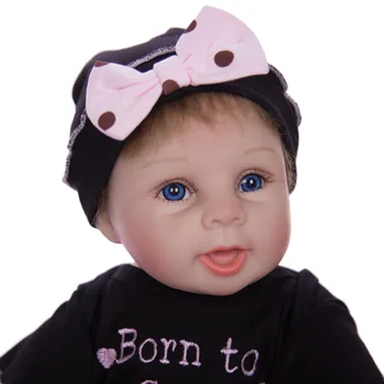 Silikono Minkšta Naujagimiui Lėlės Akys atsiveria 55cm Silikono Baby Doll, Kad Atrodo Realus Naujagimių juodus Drabužius Atgimsta Bonecas Žaislai Vaikas