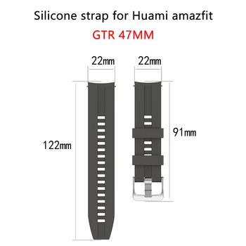 Silikono dirželis Huami amazfit VTR 47MM huawei GT2 Žiūrėti Plieno Sagtis rankogaliai pakeitimo band apyrankė