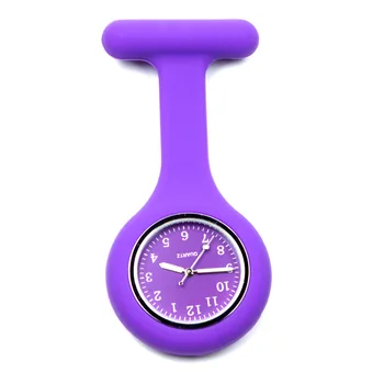 Silikono žiūrėti slaugytoja fob kišenėje žiūrėti violetinė Spalva klipą laikrodžiai ligoninėje dovana slaugos studentų kvarcinis laikrodis dropshipping