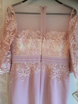 Siuvėjo parduotuvėje užsakymą rožinės spalvos nėrinių suknelė motina oblubienicy suknelė vestuvių suknelė, motina, motinos nuotakos apranga oficialų suknelė