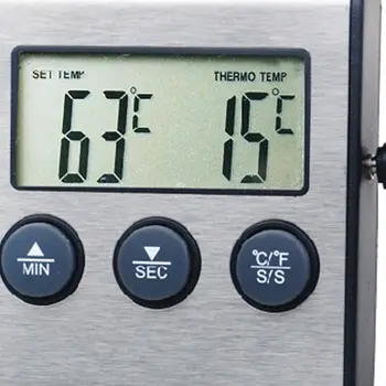 Skaitmeninis Virtuvės Termometras LCD Ekranas Ilgas Zondo Signalo Grilis Orkaitės Maisto Y98E