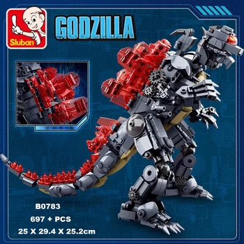 Sluban Godzillaes Milžinišką Ghidrahed Rodaned Blokų Karalius Monstersed modelis Plytų Mech Žaislai berniukams dovana Konstruktorius