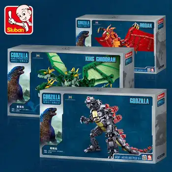 Sluban Godzillaes Milžinišką Ghidrahed Rodaned Blokų Karalius Monstersed modelis Plytų Mech Žaislai berniukams dovana Konstruktorius