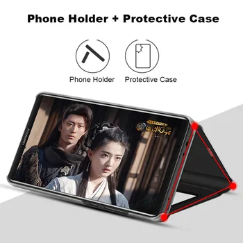 Smart vaizdo Veidrodis, Flip Case for Huawei Honor V10 V20 30 10 Pastaba 10i 7C 7S, 7A 8S 8A 8X 9N 9S 9A 9C 9X 20 30S Lite Pro Max Atveju