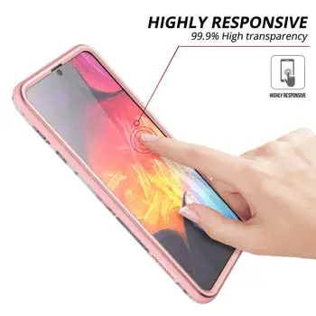 Soft Case for Samsung Galaxy A71 A51 S20 Ultra Plus S9 S10 Note10 Plius S10e su Screen protector, atsparus smūgiams atveju A50 Note9