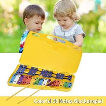Spalvinga 25 Pažymi, Glockenspiel Kselofonu Mušamųjų Ritmas, Švietimo Priemonė Muzikinis Žaislas Nešiojamą Atveju, jei Kūdikių Vaikai