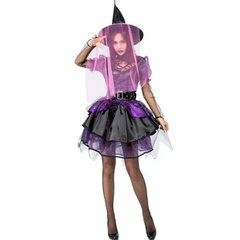 Spalvingas Moterų Violetinė Tutu Ragana Kostiumas Helovinas Šalis Suaugusiųjų Cosplay Apranga Suaugusiųjų cosplay kostiumų moterims