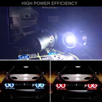 TC-X 2 Vnt 10W 6000K Angel Eyes LED Gabaritiniai Žibintai Halo Žiedai BMW E39 E53 E65 E66 E60 E61 E63 E64 E87 Automobilių Lemputės, Aukštos Kokybės