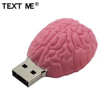 TEKSTAS MAN, Širdies ir smegenų modelis 64GB 4GB 8GB 16GB 32GB mielas Mini Kiaulių tiger cub modelis usb 