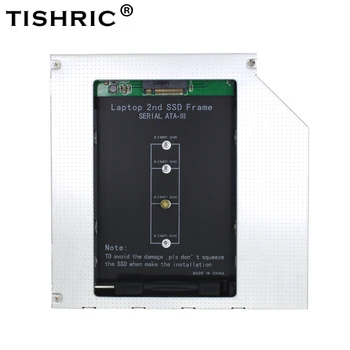 TISHRIC 2nd HDD Caddy 9.5 mm Aliuminio Optibay Atveju Standžiojo Disko Gaubtas, Adapteris, Dvd hdd M2 NGFF SSD Nešiojamas CD-ROM