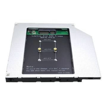 TISHRIC Aliuminio 9.5 mm HDD Caddy SATA 3.0 Optibay Standžiojo Disko Gaubtas, Adapteris, DVD HDD Dėžutė, CD-ROM Atveju Msata SSD