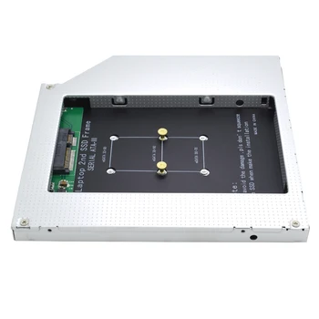 TISHRIC Aliuminio 9.5 mm HDD Caddy SATA 3.0 Optibay Standžiojo Disko Gaubtas, Adapteris, DVD HDD Dėžutė, CD-ROM Atveju Msata SSD