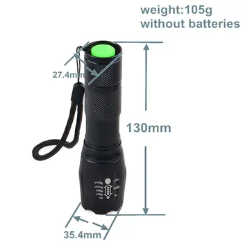 TMWT Kinija XML T6 LED G700 zoom lampe torche juoda mini galingas taktinis žibintuvėlis