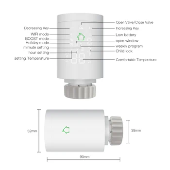 TRV ZigBee3.0 Smart Radiatorių Pavaros Programuojami Termostatiniai Radiatorių Vožtuvas, Temperatūros Reguliatorius Balsu per Alexa