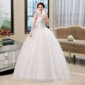 Tai YiiYa Vestuvių Suknelė Apynasrio Duobute Iliuzija Balto vestuvių suknelės, Vestuvių Rankovių Grindų Ilgis Princesė Kamuolys Suknelė HS135