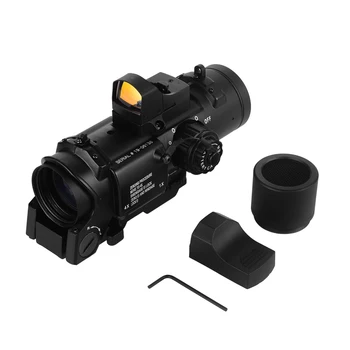 Taktinis Optika Riflescope 1x-4x Fiksuotojo Dvigubos Paskirties Sritį Su Mini Red Dot Akyse taikymo Sritis Medžioklės Monokliai už Airsoft Oro Patrankas Caza