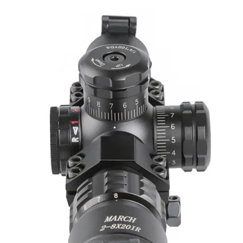 Taktinis Riflescope Spotting scope už Medžioklės Šautuvas Optinis Kolimatorius Trumpas Airsoft Akyse Raudonos, Žalios Tinklelis KOVO 2-8X20IR
