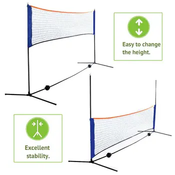 Teniso Badmintono 10 Pėdų Aukščio Tinklinis Net Stovėti Rėmo & Carry Bag