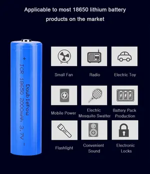 Tiesa, Talpa naujas originalus Doublepow 18650 baterija 3.7 v 2000mah 18650 įkraunama ličio baterija žibintuvėlio baterijos