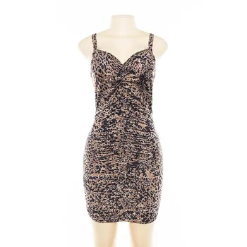 Toplook Leopard Suknelė Seksualus V-kaklo Spausdinti Moterys Vasarą Mini 2019 Laisvalaikio Atostogų Šalis Klubo Ponios Suknelė Elegantiškas Suknelė Vestidos