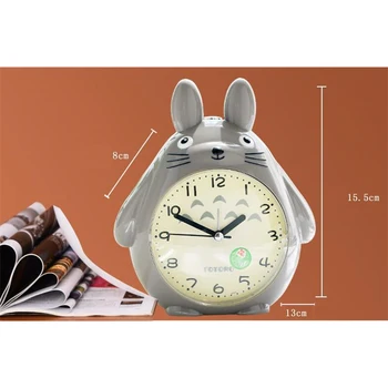 Totoro Kvarco Stalo Laikrodis Šiuolaikinės Atidėjimo Laikmatis Žadintuvas pokemon LED Šviesos Išjungimo Silent Šalia laikrodis Namų Vaikų Žadintuvas