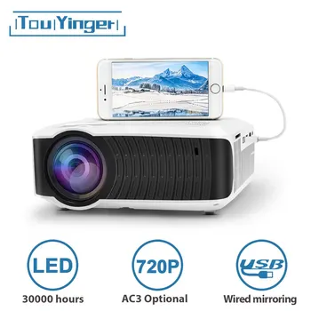 TouYinger T4 mini projektorius LED 1280x720 LCD Portable Beamer USB Namų Kino (Pasirinktinai Laidinio Sync Ekrane Už Telefoną, Tabletės)