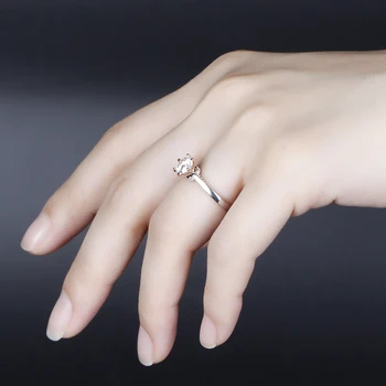 Transgems 14K Balta ir rožinė Aukso 1ct 6.5 mm Moissanite Vestuvinis Žiedas Moterims Vestuvių Kieto Dviejų Tonų Ponios Žiedas