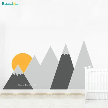 Trijų Spalvų Kalnai Darželio Sienų Lipduką Paprasta Dizaino Namų Vaikams Kūdikių Dekoro Vinilo Meno Lipdukai Nuimamas YT2468A