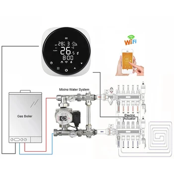 Tuya Smart Wifi Temperatūros Reguliatorius Vandens/Elektros Grindų Šildymo, Vandens, Dujų Katilas Dirba su Alexa 