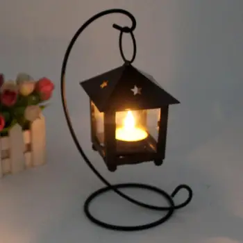 Tuščiaviduriai Turėtojas Tealight Žvakidė Kabinti Žibintų Vintage House Kaustytomis