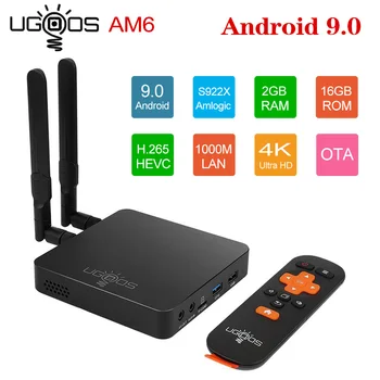 UGOOS AM6 Pro DDR4 Amlogic S922X 4GB RAM, 32GB Android 9.0 Smart TV BOX Paramos 4K 1000M Dual WiFi, Set Top Box, AM6 2G 16G TV Box
