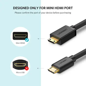 UGREEN Mini HDMI jungtis-Adapteris, suderinamas Vyrų, kad Femal Mini HDMI suderinamus Kabelio Adapteris 4K už Aviečių Pi ZeroW vaizdo Kamera Nešiojamas kompiuteris