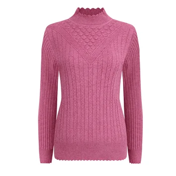 UHYTGF Moteriški megztiniai Gryna spalva laukinių elastinga Viduje rudens žiemos džemperis moterims megzti megztinis atsitiktinis šiltas trumpas megztinis 723