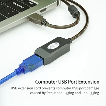 USB 2.0 Vyrų ir Moterų Duomenų Kabelis Aktyvus Kartotuvas USB2.0 Extender Laidą su IC Stiprintuvas, USB prailginimo Kabelis 10m 5m 15m 20m