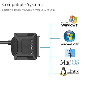 USB 3.0 Prie SATA 3 Kabelis Sata Į USB Adapteris Konvertuoti Laidai palaiko 2,5 Colio Išorinis SSD HDD Adapteris Kietąjį Diską 22 Pin Sata III