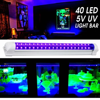 USB 5V Juodos Šviesos ir UV spindulių ir Ultravioletines Lempos Aptikimo Lempa 40 LED Šviesos UV Sterilizer UV Šviesos Namuose Šalis LED Šviesos Juostelės Juosta
