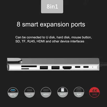 USB C Nešiojamas Docking Station USB 3.0 HDMI, Gigabit PD Fealushon 