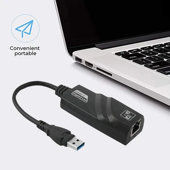 USB Ethernet Adapter USB 3.0 10/100/1000 Gigabit Ethernet Interneto Adapteris nešiojamas darbalaukio TV box