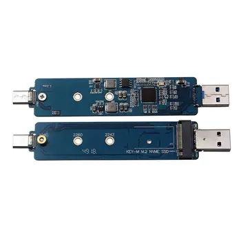 USB M. 2 SSD Talpyklos USB3.0 Tipas-Combo Tipo C Pci-e NVME M2 M-Key SSD Paramos UASP APDAILA 2280 HDD Mobile Dėžutę
