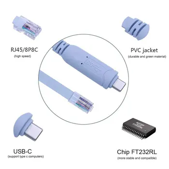 USB/Tipas-C Į RJ45 Kabelis USB Į Serial/Rs232 Konsolės Perkėlimo Kabelis, Skirtas 