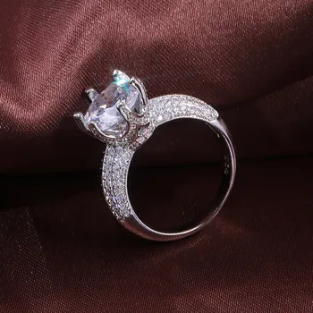 USTAR 10mm Didelis CZ stone Vestuviniai žiedai moterims apdaila pilna blizga kubinių zirconia sužadėtuvių žiedai moterų mados juvelyrikos anel