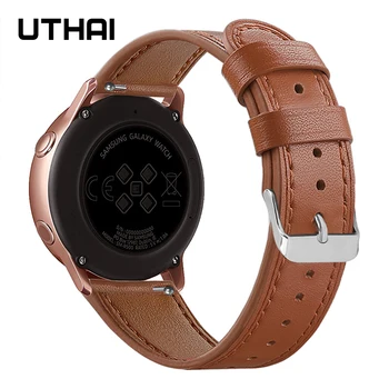 UTHAI 20mm natūralios odos watchband Samsung Galaxy Žiūrėti 42MM Aktyvios 2 S2 Žiūrėti strap Quick Release žiūrėti priedai