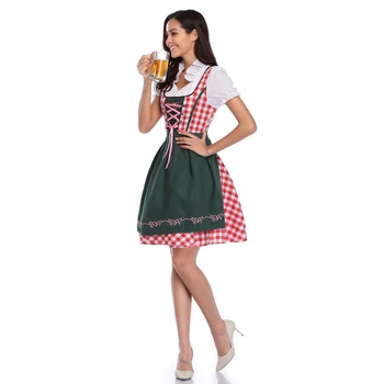 UTMEON Plius Dydis S-XXL Seksualus Kambarinės Kostiumas Wench Bavarijos Fancy Dress Dirndl Suaugusių Moterų Alaus Mergina Oktoberfest Kostiumas