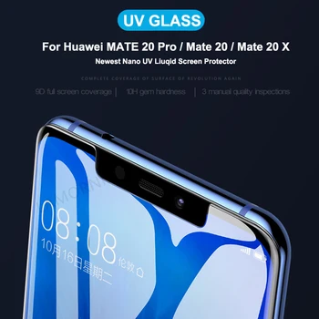 UV Klijai Sceen apsaugos Huawei Honor 8X Skystis UV Grūdintas Stiklas Mate 20 Pro P20 Mate 10 Pro Garbės 10 Pastaba Magija 2 Nova 3 3i