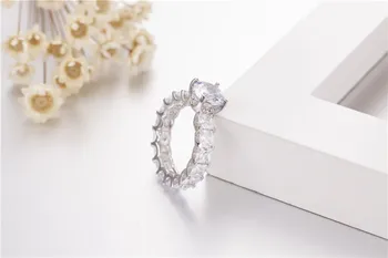 Unikalus Dizainas Pažadas žiedas 1.2 ct Imituoti Deimantų Cz 925 Sterlingas sidabro Dalyvavimas Vestuvių Juostoje Žiedai, moterų, vyrų Papuošalai