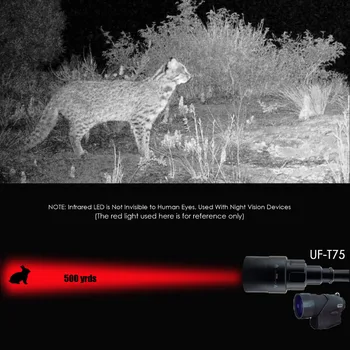 UniqueFire 1605 Zoomable 75mm objektyvas IR 850nm Žibintuvėlis 3 Rūšių Naktinio Matymo Žibintuvėlis Įkraunamas Medžioklės Lanterna