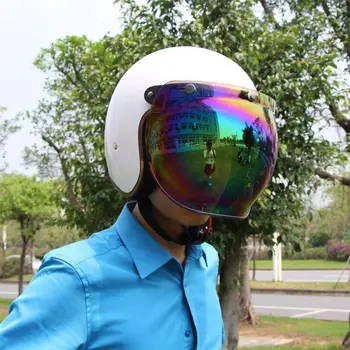 Unisex Kelių spalvų Aukščiausios kokybės Motociklo priekinio, galinio Stiklo Derliaus Šalmas, Stiliaus Šalmą, Jet Stiliaus Šalmą Burbulas Shield Skydelis