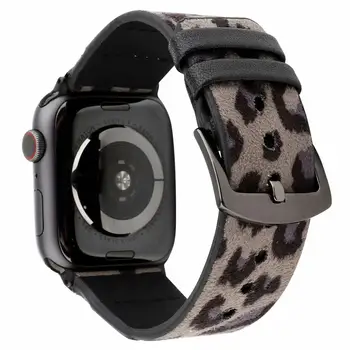 Už 38mm 40mm 42mm 44mm Apple Watch Band Serijos 6 SE 5 4 3 2 1 iwatch Dirželis Leopard Laikrodis Apyrankė Originali Odos Diržas.