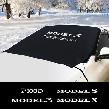 Už Tesla Model 3 S X P100D Automobilio Priekinio Lango Žiemos prekinis, galinis Stiklo Sniego Blokuoti Saulės Šešėlis Apima Automobilių Protector 