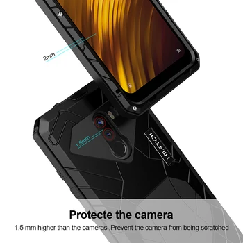 Už Xiaomi Mi Pocophone F1 X2 Telefoną Atveju Sunku Aliuminio Metalas Grūdintas Stiklas Screen Protector Padengti Xiaomi 9 9T 9T Pro
